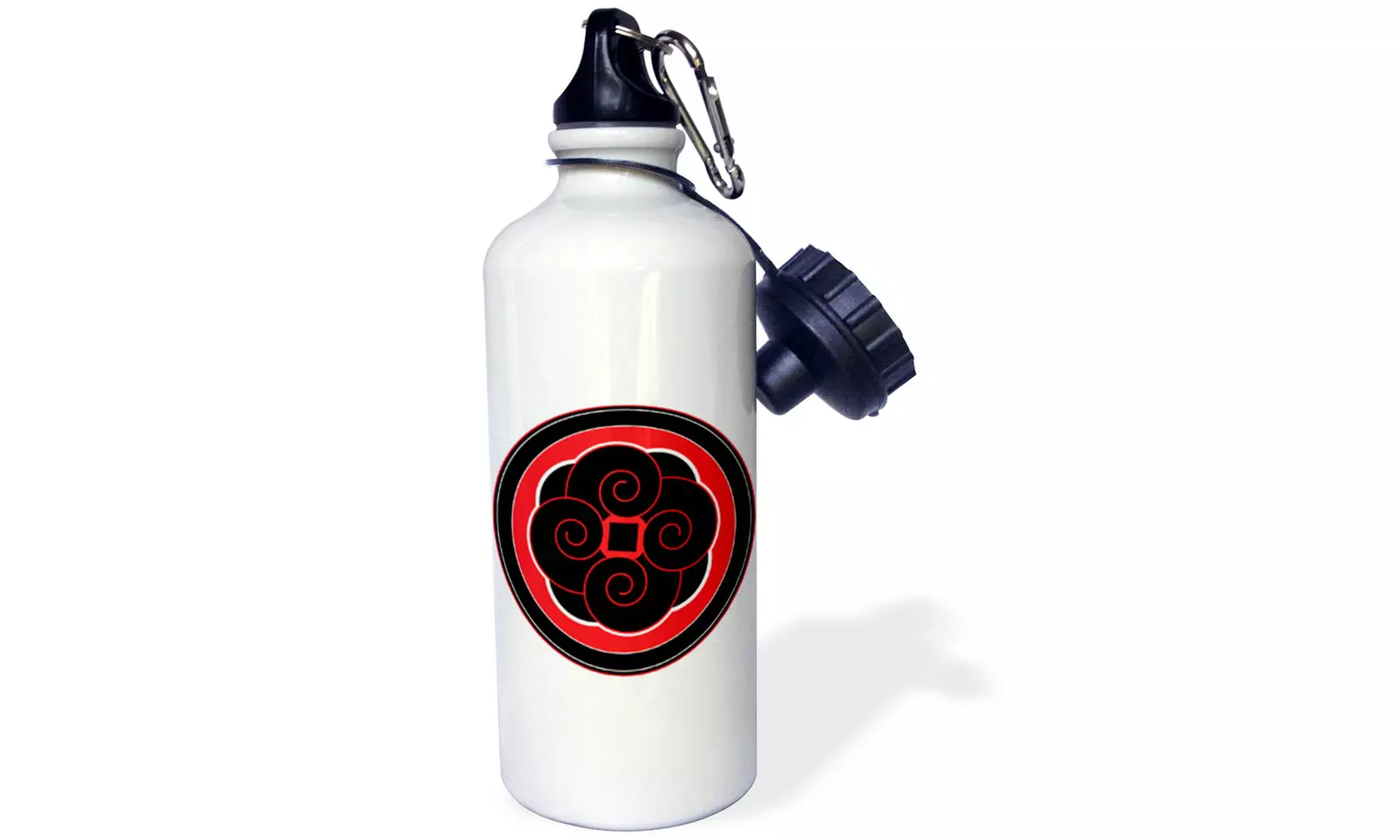  Water Bottle OrientBlkFlw flower design asian  - Primary Image
