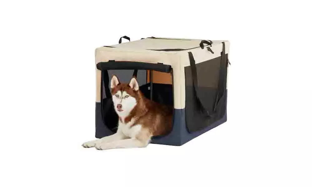 Dog Crates Adjustable Fabric Strengthen Sewing Dog Travel Crate - Second Medium