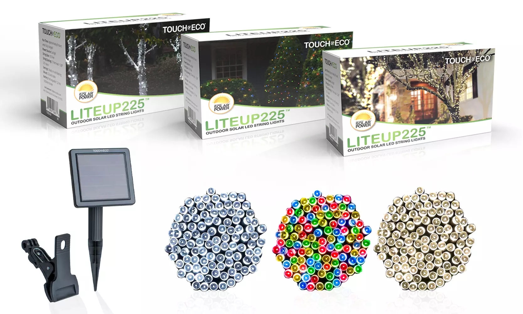 225LED Solar Powered String Lights. Multiple Colors & Quantities Available.  - Primary Image