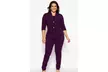 Eggplant Color Classic Tapered  Pant Suit Set - Second Medium