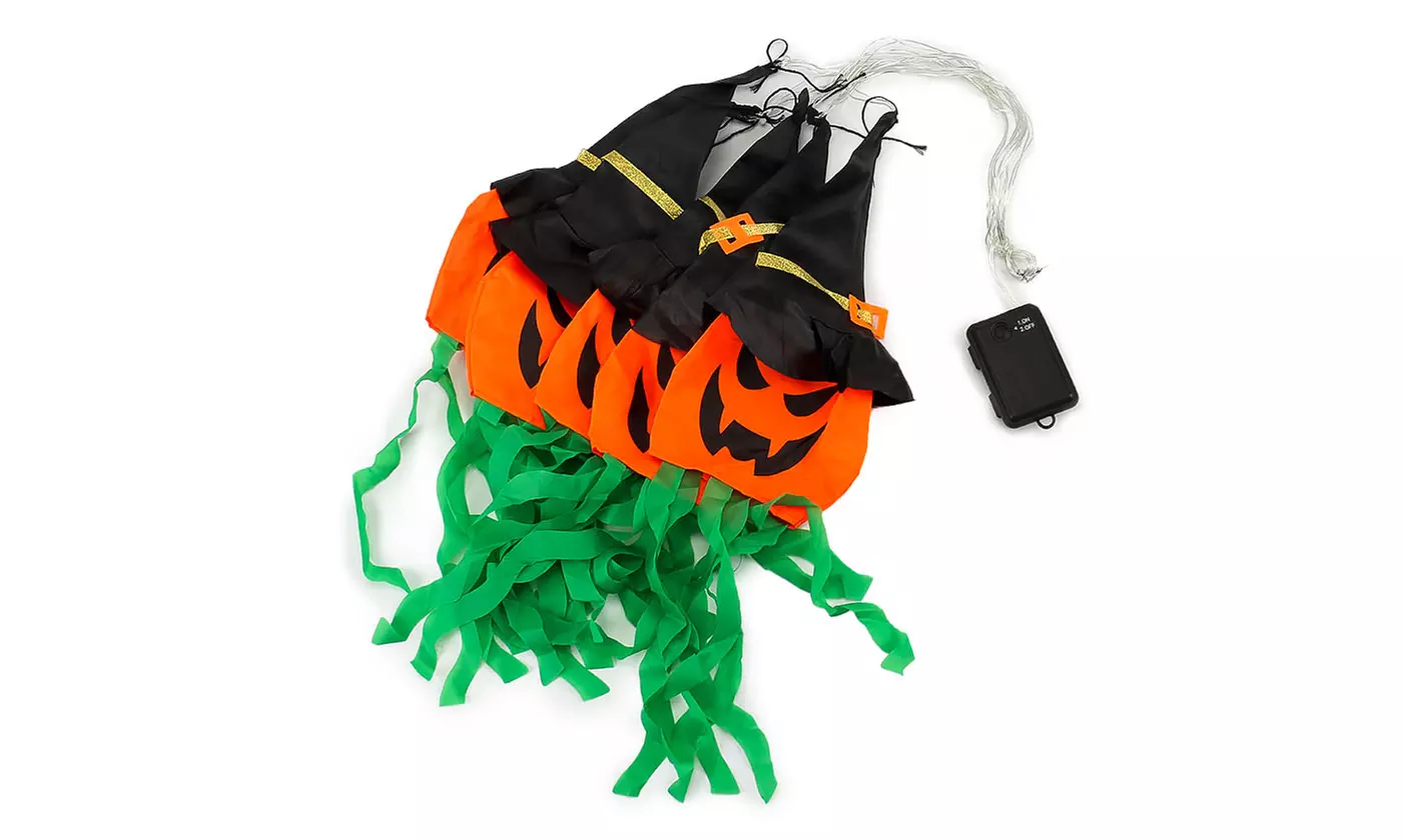 Halloween Light Up Hanging Glowing Ghost Pumpkin Flying Ghost Decoration