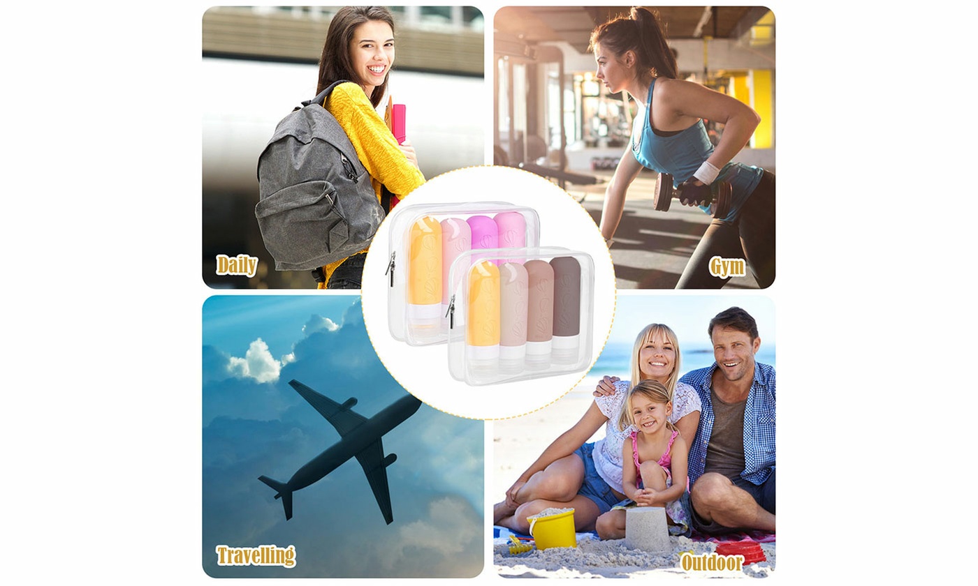 Leak Proof Squeezable Silicone Travel Bottles Kit for Toiletries