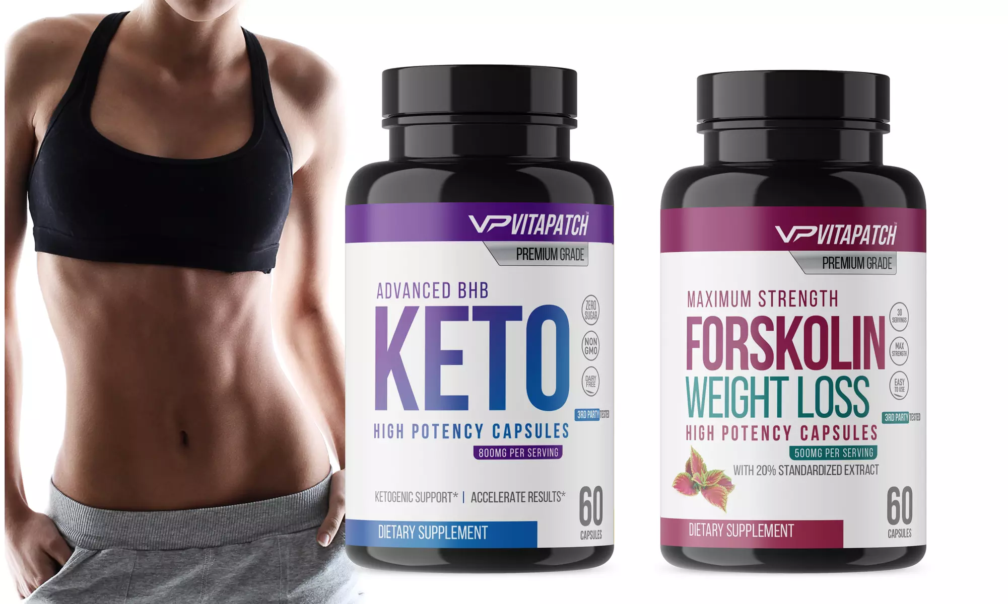 BHB Keto Diet Pills & Pure Forskolin Extract Fat Burner (Combo) - Primary Image