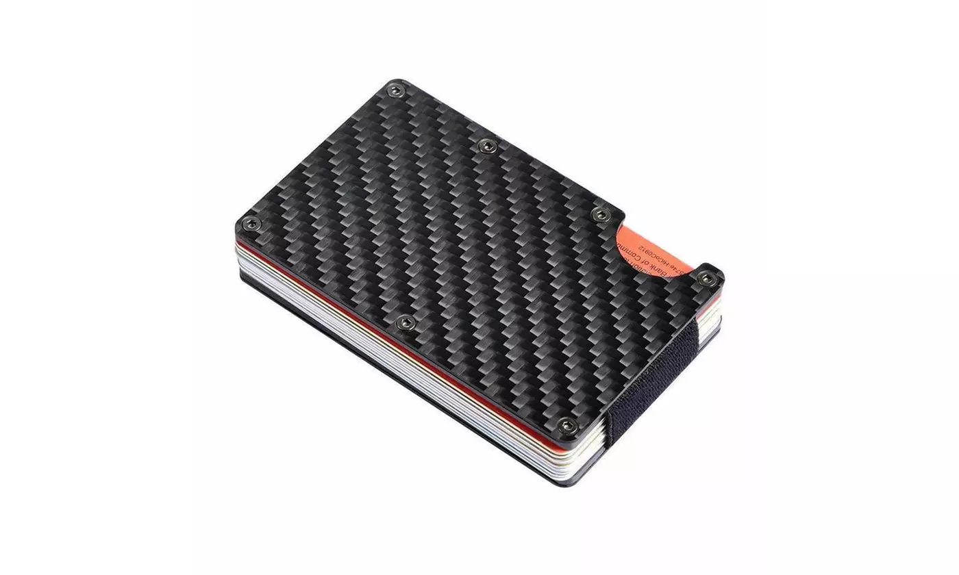 Men Stainless Steel Elastic Band Slim Money Clip Credit Card Holder Wallet Purse - Second Medium