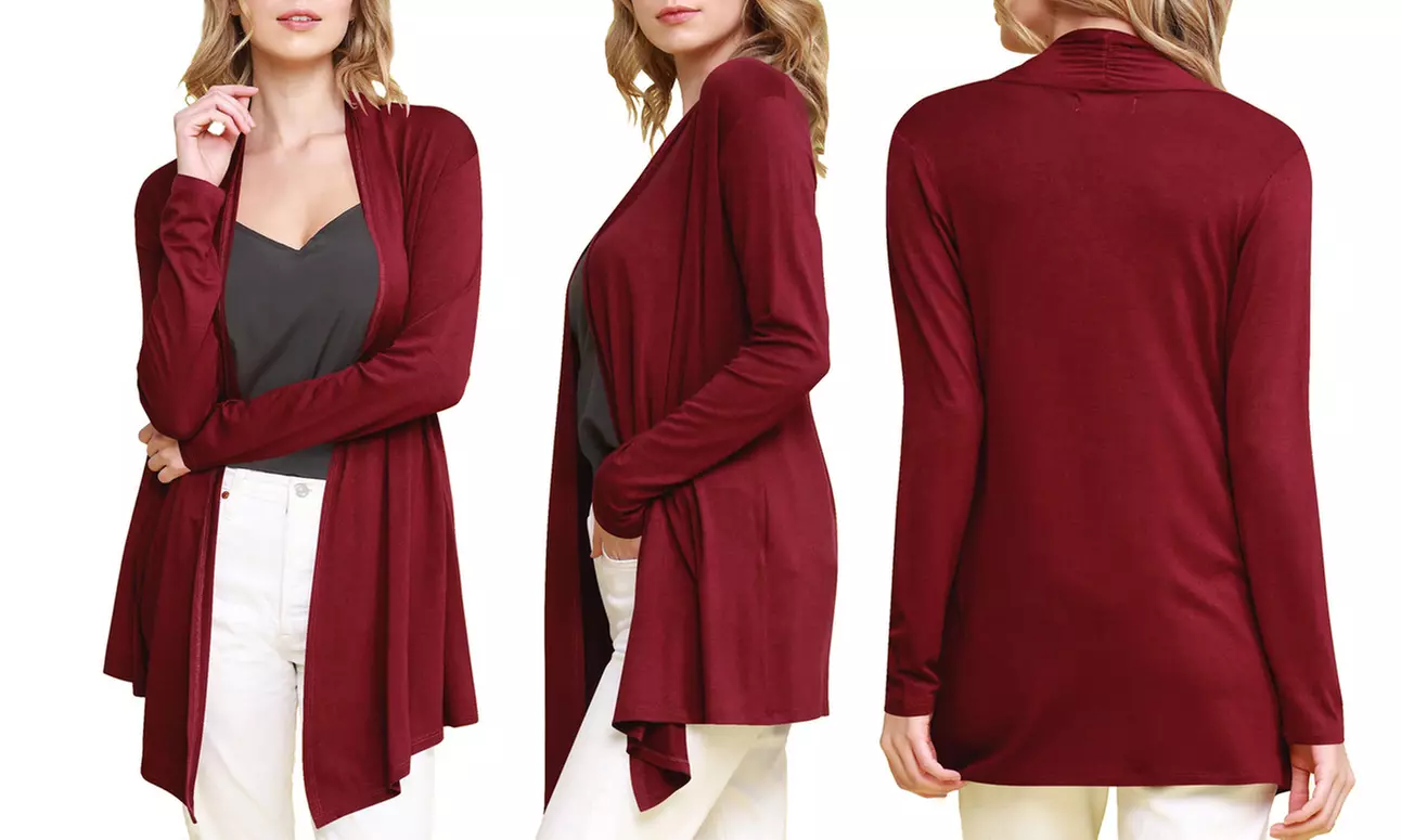 Open Front Cardigan S-3X by Made By Johnny Plus Size Sweater  