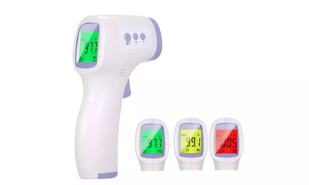 LCD Color Fever Alarm Non-contact Forehead Digital Infrared Thermometer - Primary Image
