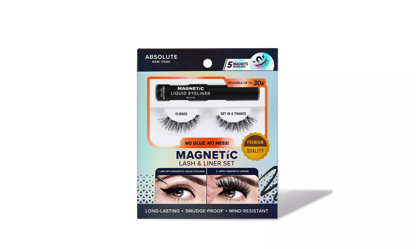 Absolute New York Long-Lasting, Smudge-Proof Magnetic Lash & Liner Set - Second Medium