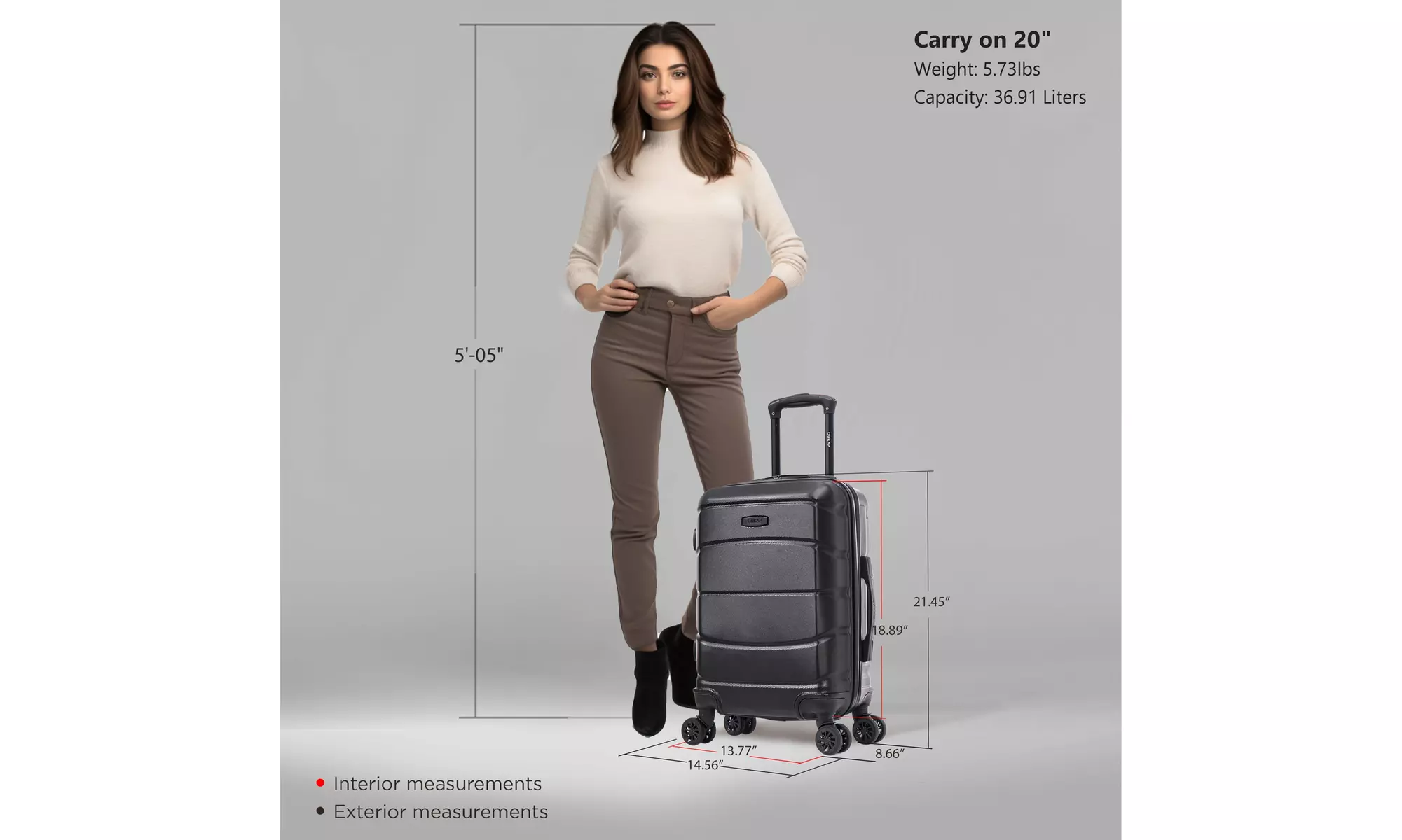DUKAP Sense Lightweight Hardside Spinner Luggage 20"/24"/28"