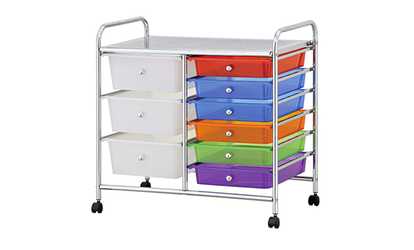 Furinno Wayar 9-Drawer Trolley, WS17093