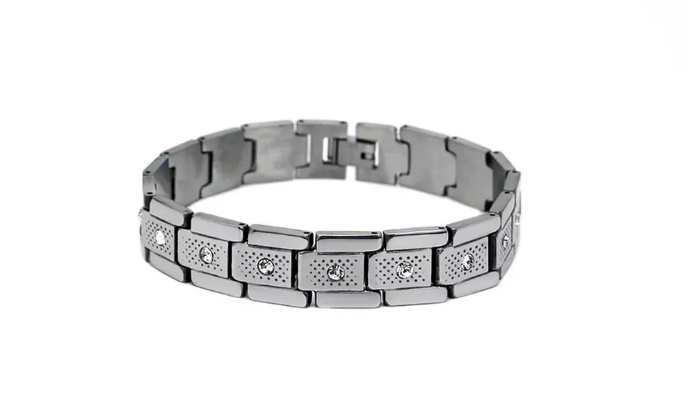 Men's Stainless Steel Cubic Zirconia Bracelets - Second Medium