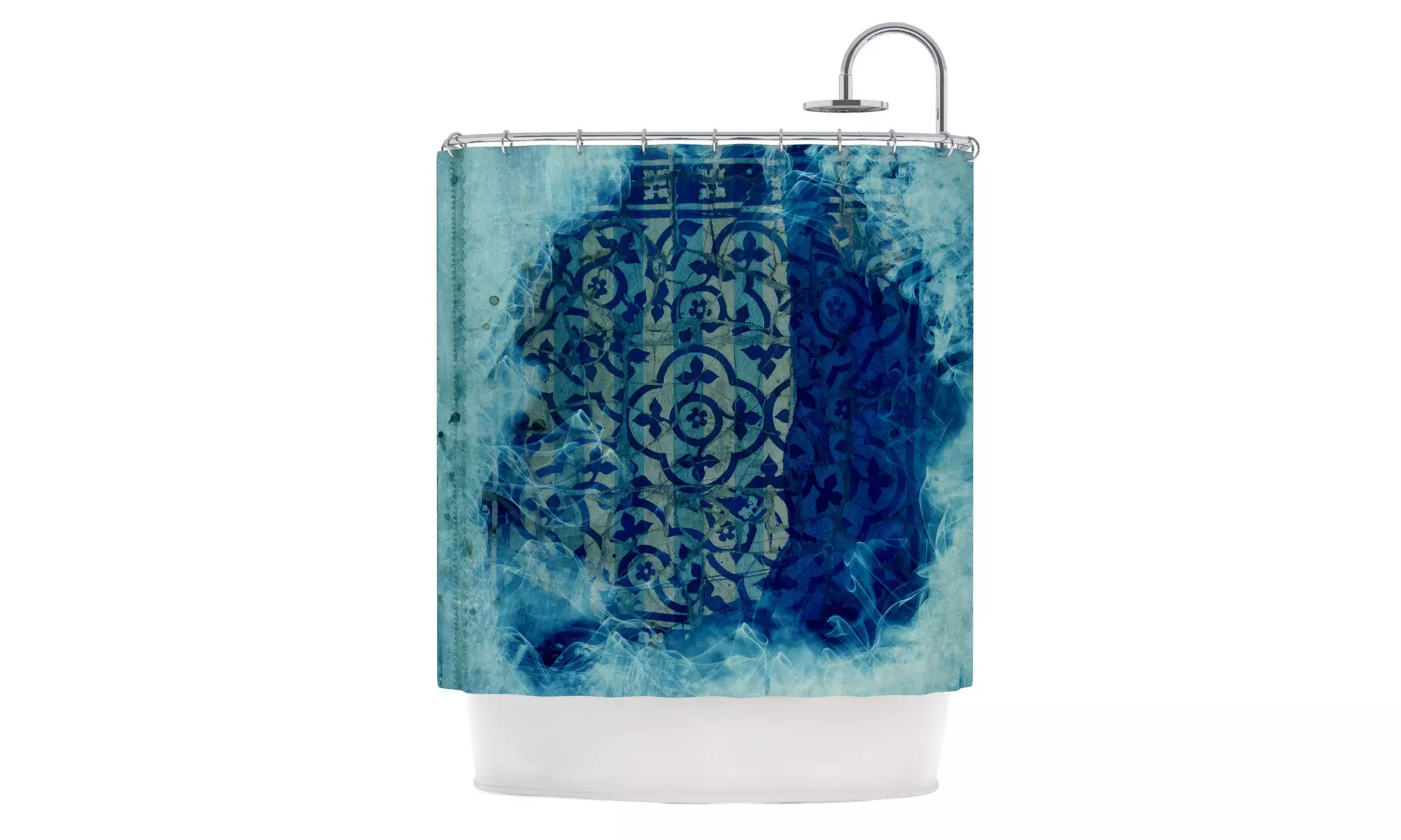 Frederic Levy-Hadida "Mosaic in Cyan" Shower Curtain - Primary Image
