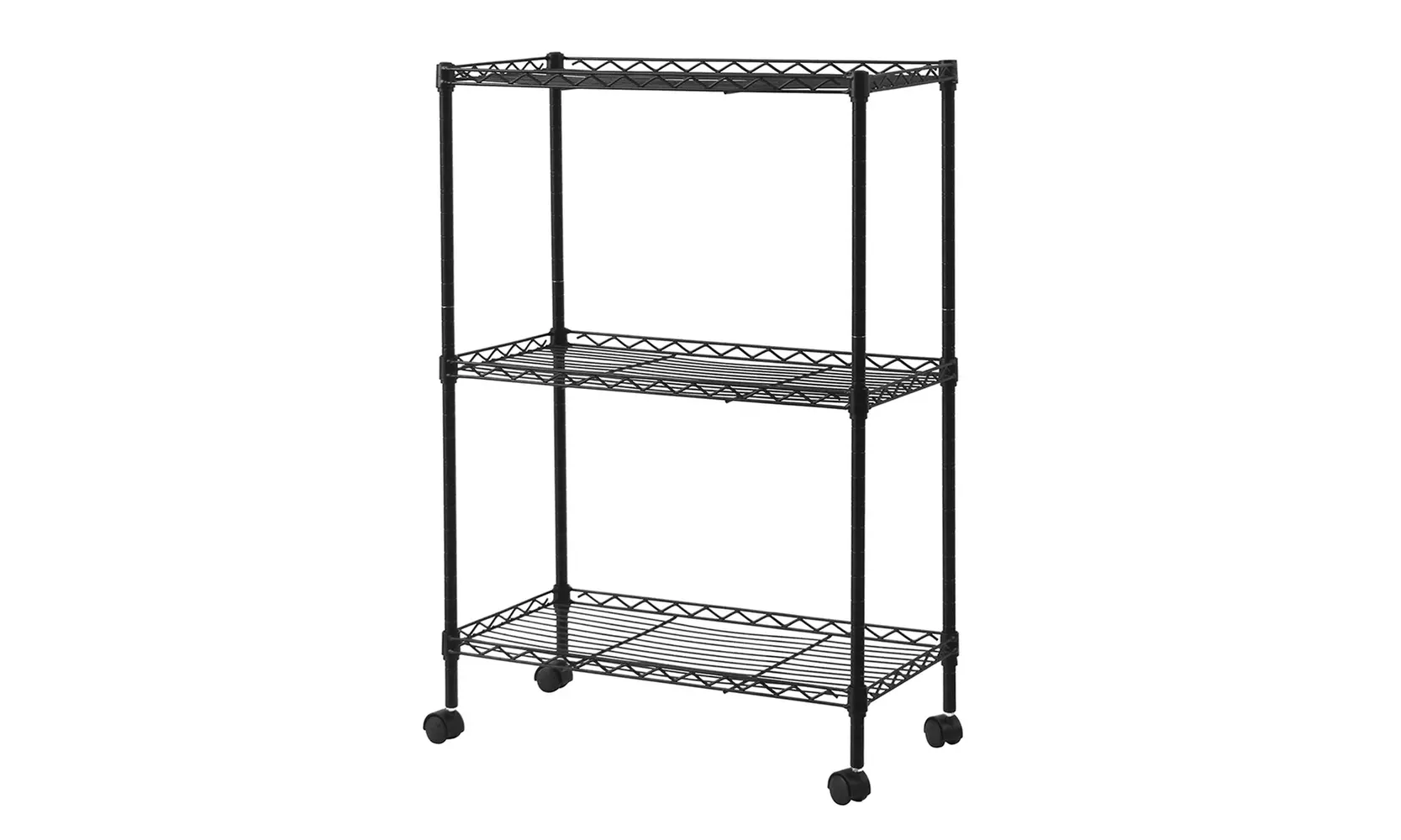 3-Tier Shelf Rolling Utility Cart Adjustable Storage Rack 20"W - Primary Image