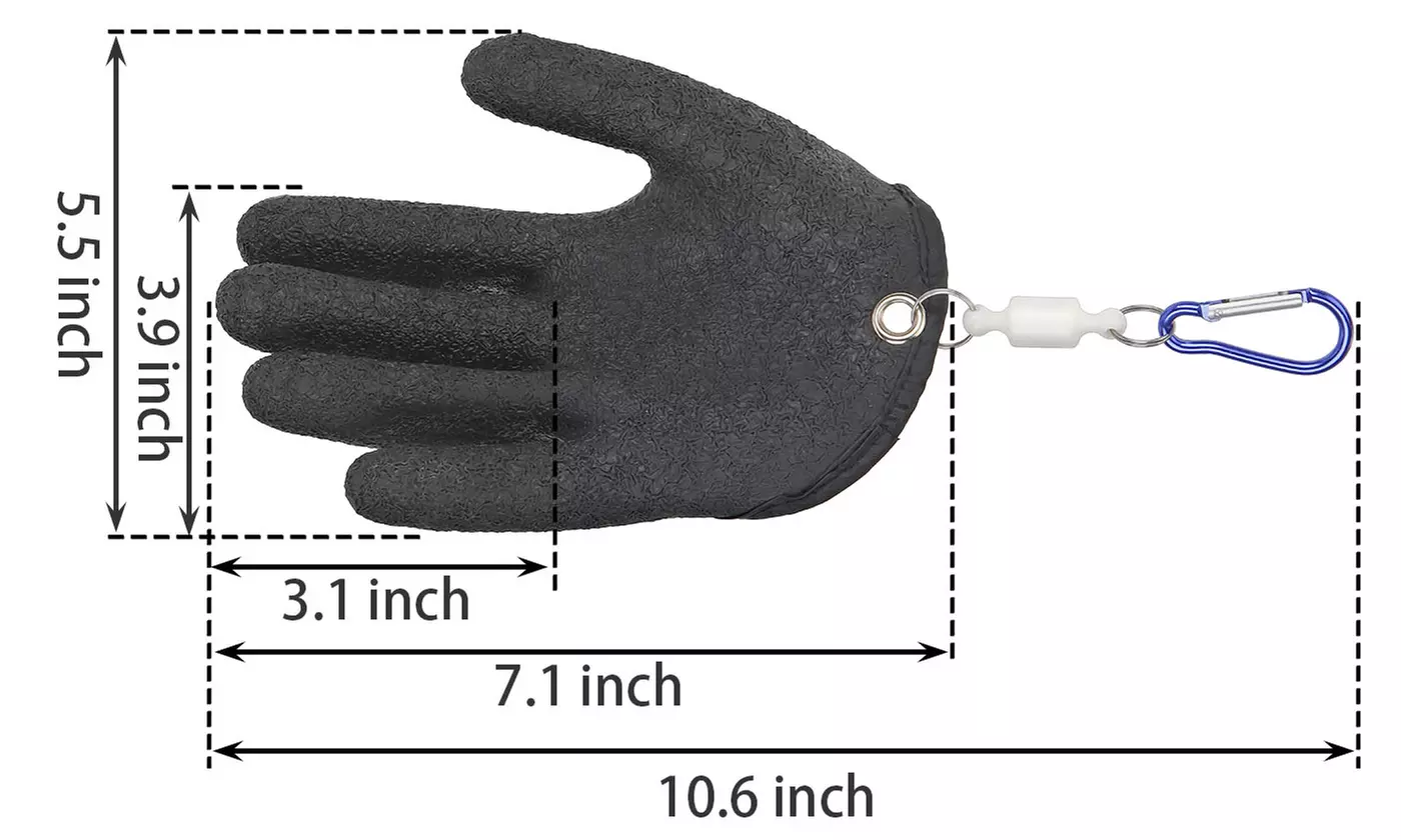 Magnetic Protect Hand Puncture Catching Fishing Glove Anti-Slip Fishing Gloves