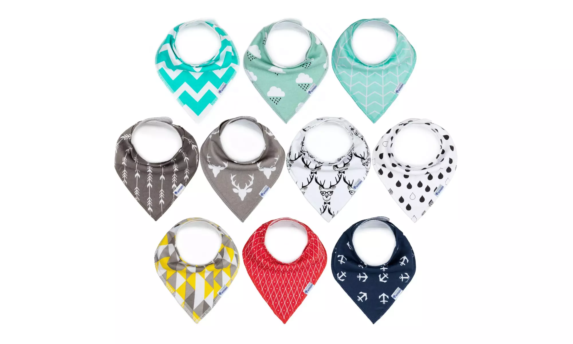 10-Pack Baby Bibs for Boys Baby Bandana Drool Bibs Drooling and Teething - Primary Image