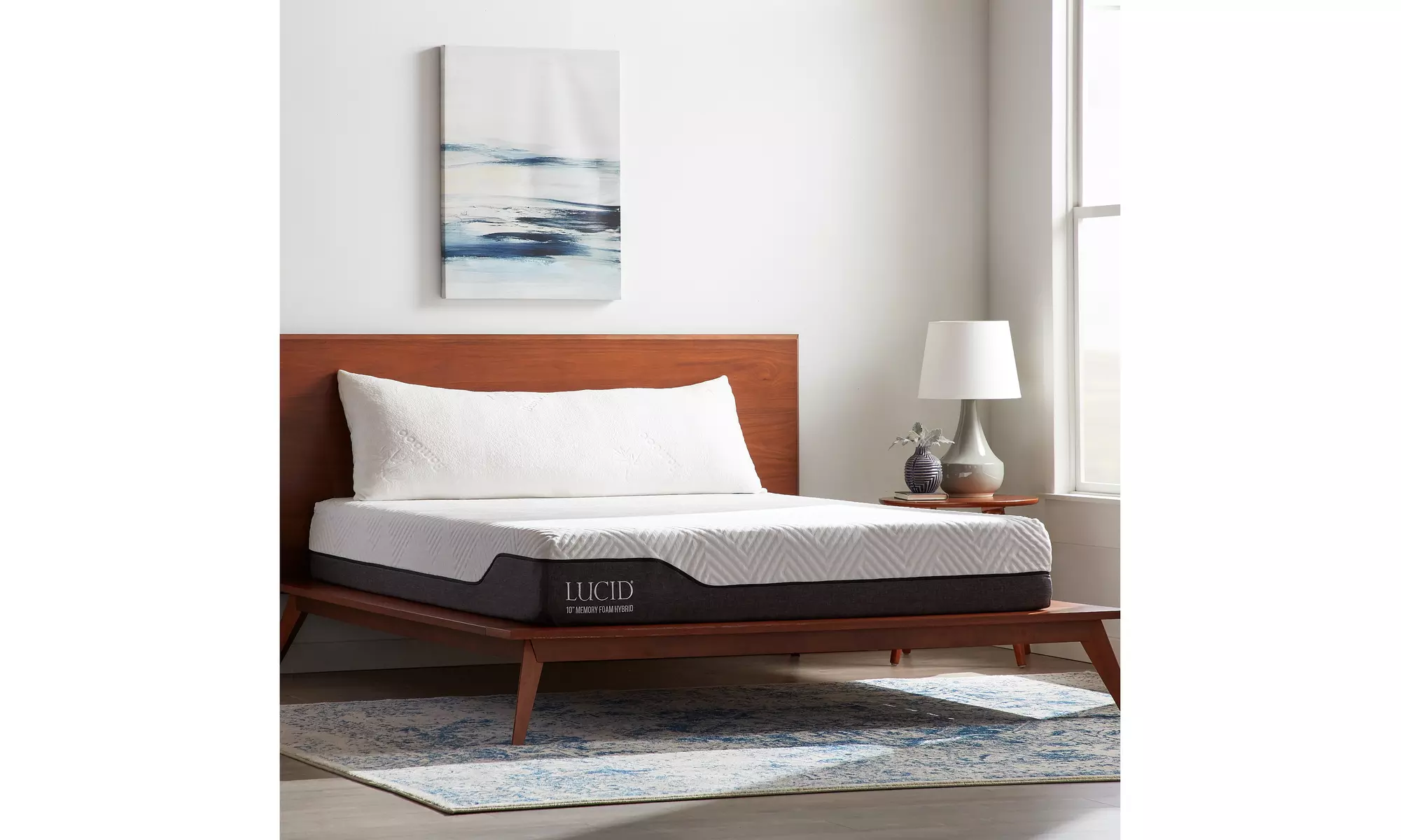 LUCID Shredded Memory Foam Body Pillow with Bamboo Cover - Second Medium