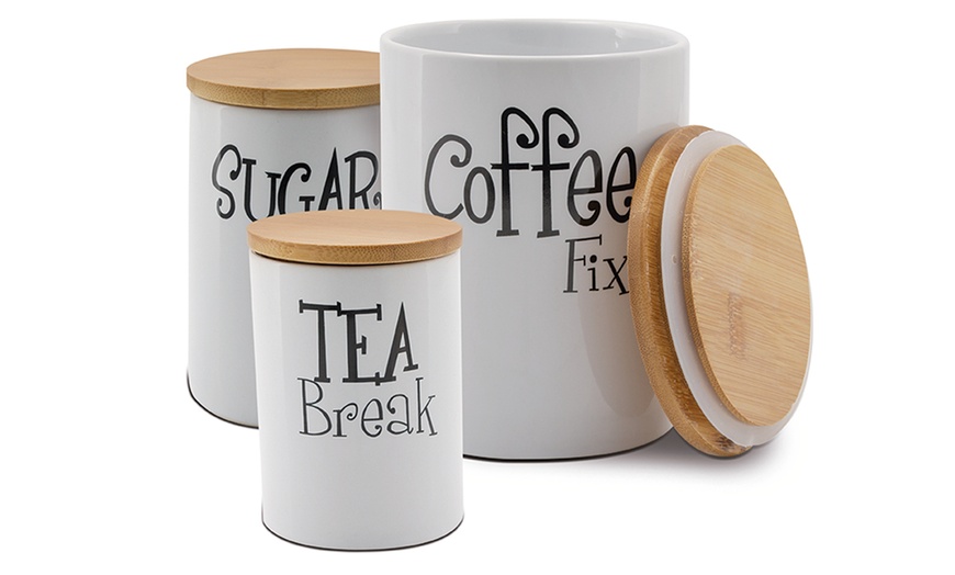 Up To 16% Off on 3PC Ceramic Canister Set with... | Groupon Goods