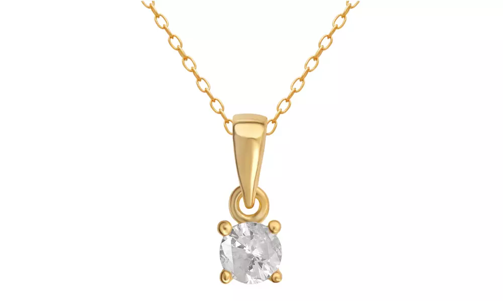 1/5 - 3/8 Cttw Diamond Solitaire Pendant in Sterling Silver by Brilliant Diamond - Primary Image