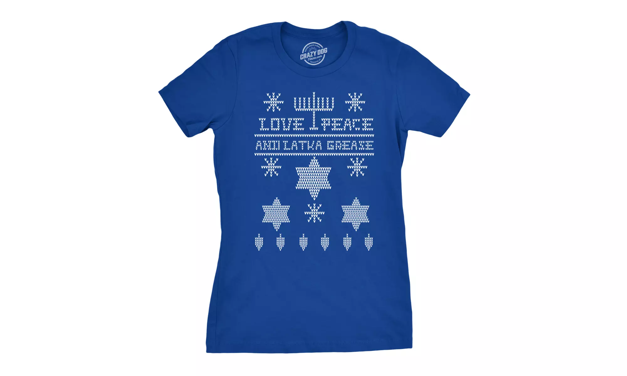 Women's Ugly Hanukkah Sweater T Shirt Sweater Shirt Jewish Holiday Tee for Women - Primary Image