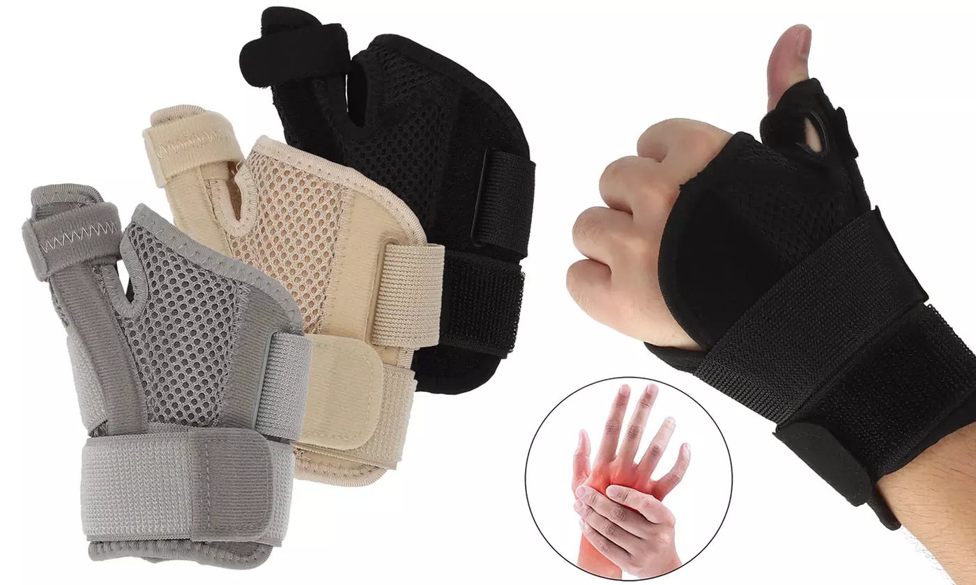 One Size Adjustable Breathable Thumb Support Wrist Brace  for Tendonitis