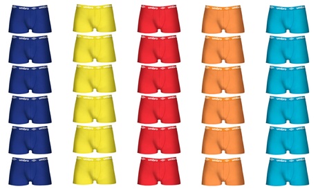 Set da 30 o 50 boxer multicolor Umbro, disponibili in 5 taglie
