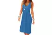 Summer Women's Sleeveless Mini Plain Pleated Tank Vest Dresses - Second Medium