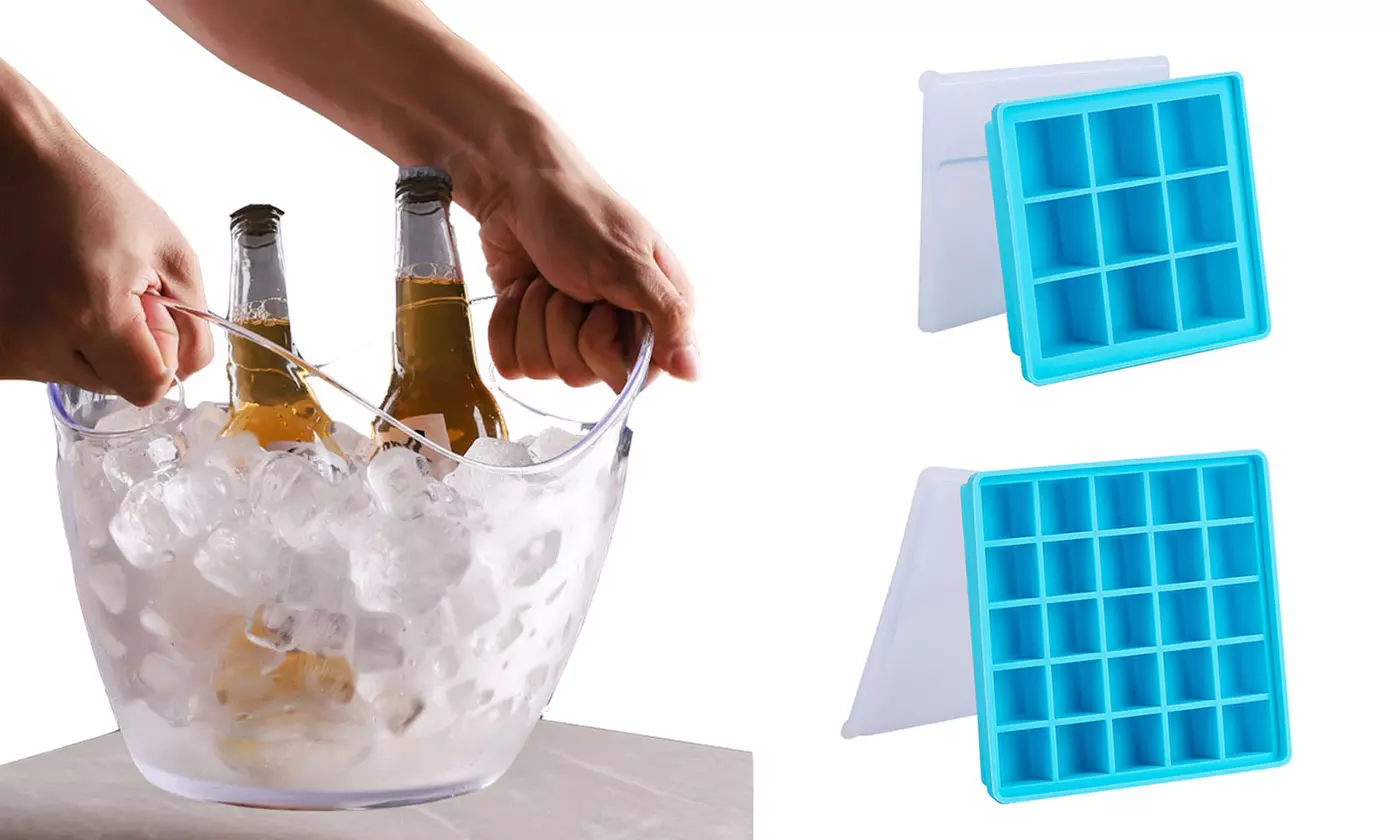 9-25 Silicone Ice Cube Mold Square Shape Tray Ice Cream Kitchen Bar Supplies - Primary Image