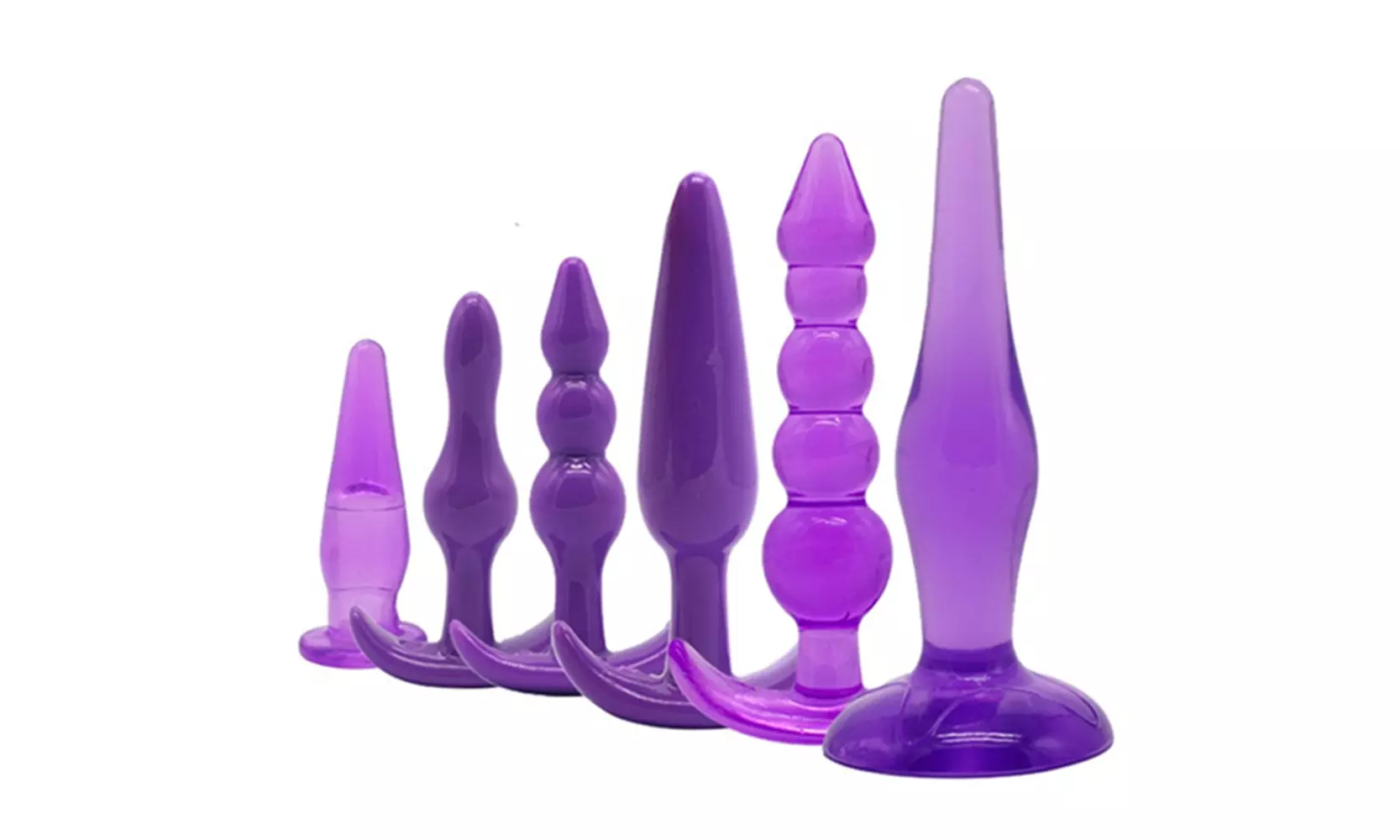 6PCS Silicone Anal Trainer Kit Plugs Prostate Massager Beginner Set - Primary Image