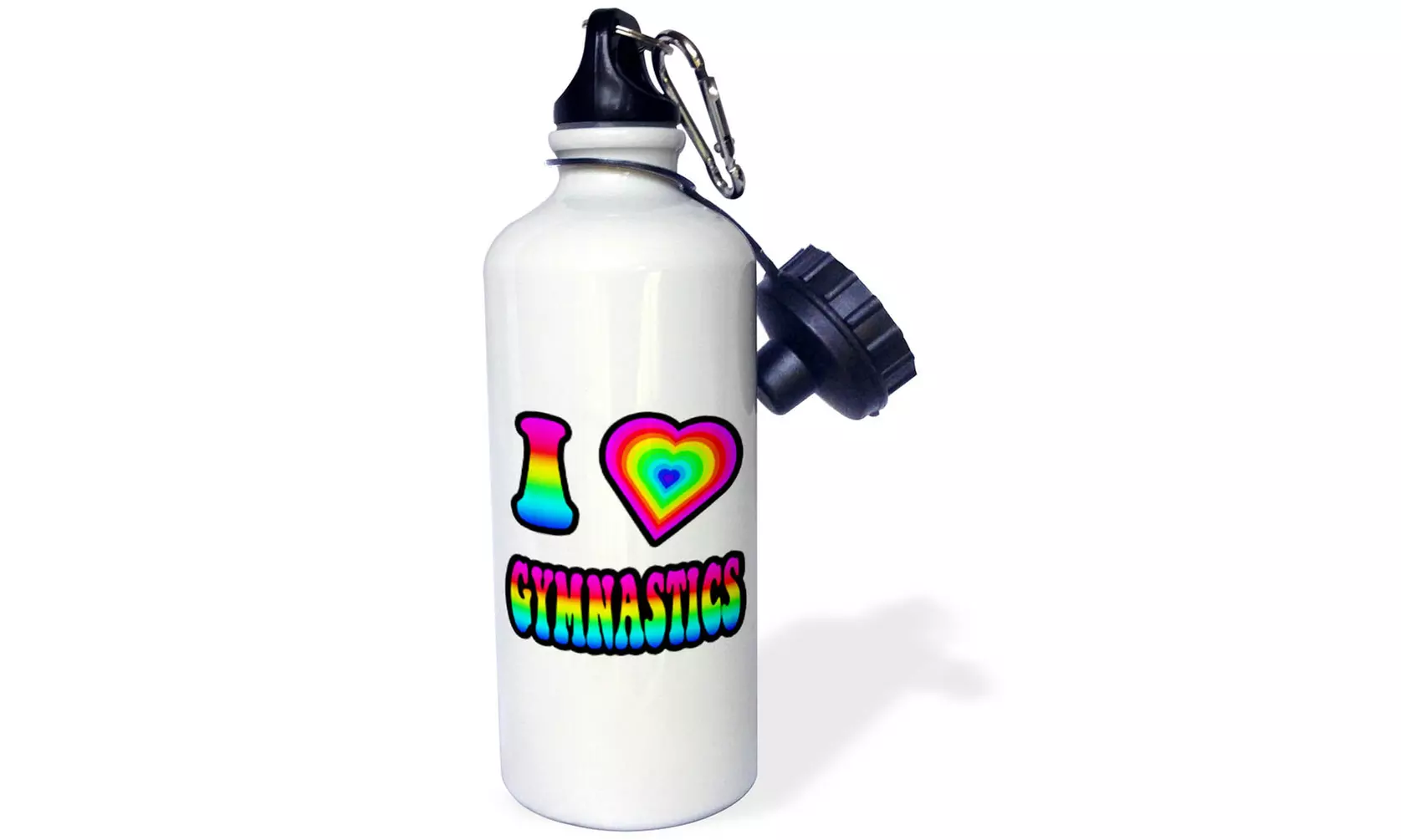 Water Bottle Groovy Hippie Rainbow I Heart Love Gymnastics - Primary Image