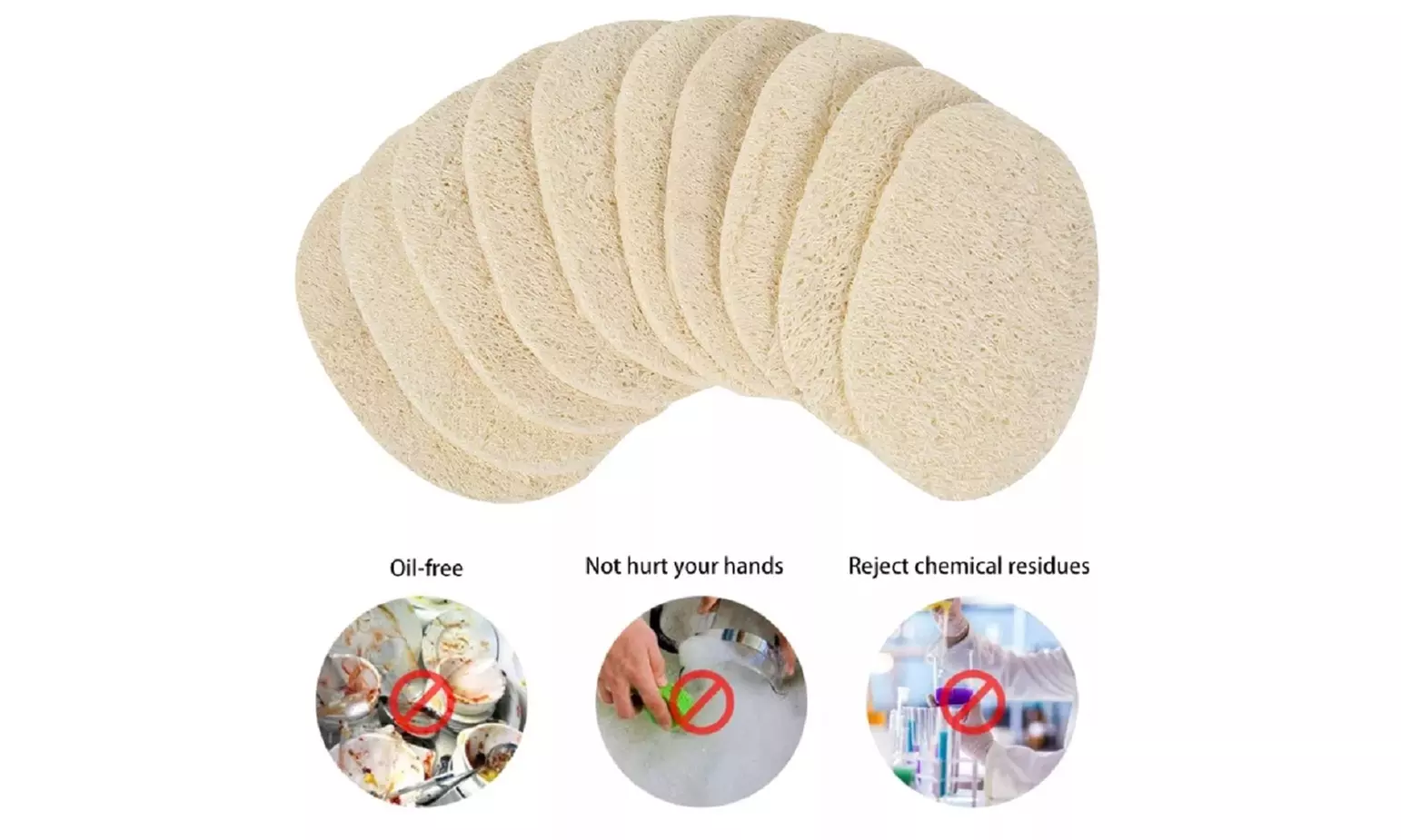 4 Pcs Natural Loofah Kitchen Sponge Biodegradable Loofah Dish Sponge for Dishes