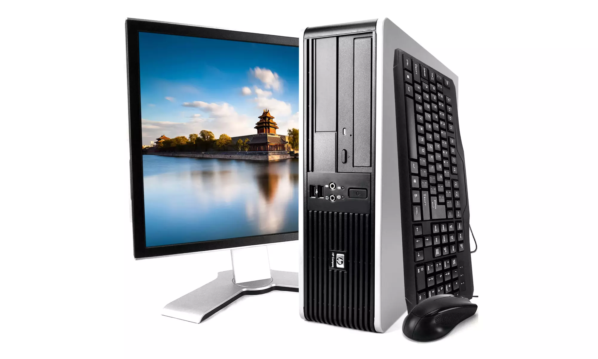 Refurb HP 7900 Desktop Pkg 4GB RAM 320GB HDD Win10H 19in LCD WiFi - Primary Image