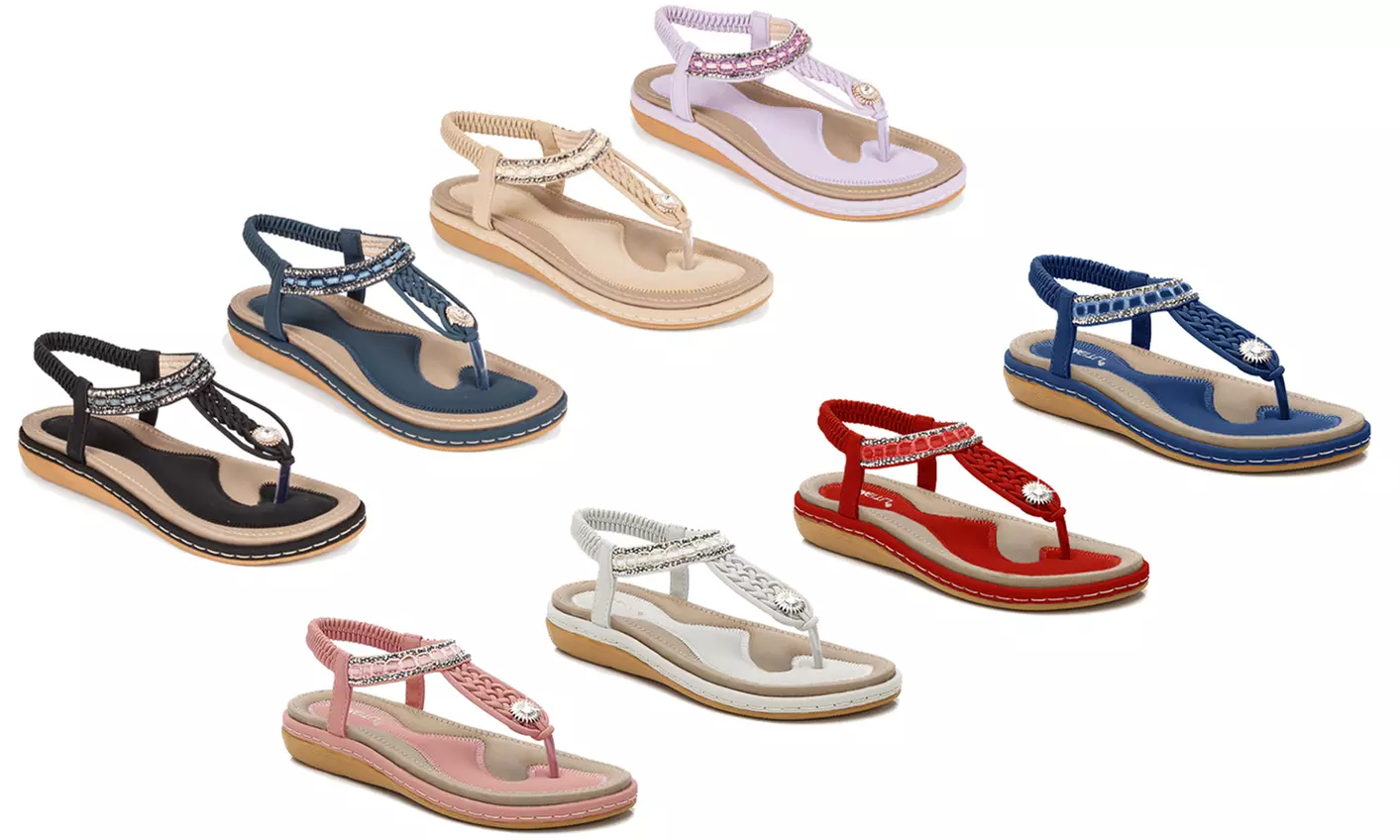 Haute edition Summer Bohemian Beaded Comfort Sandals