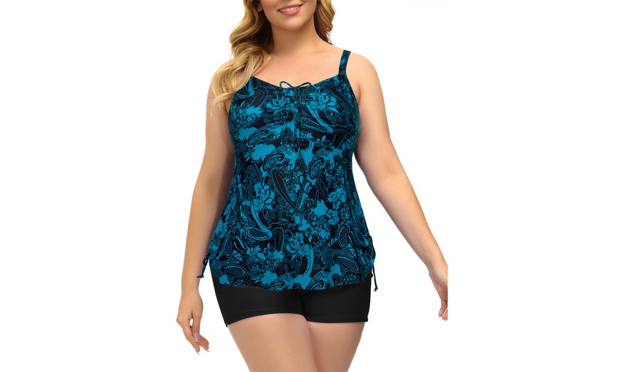 Verno Plus Size Tankini Swimsuit For Women Paisley Flowy Bathing Suits 