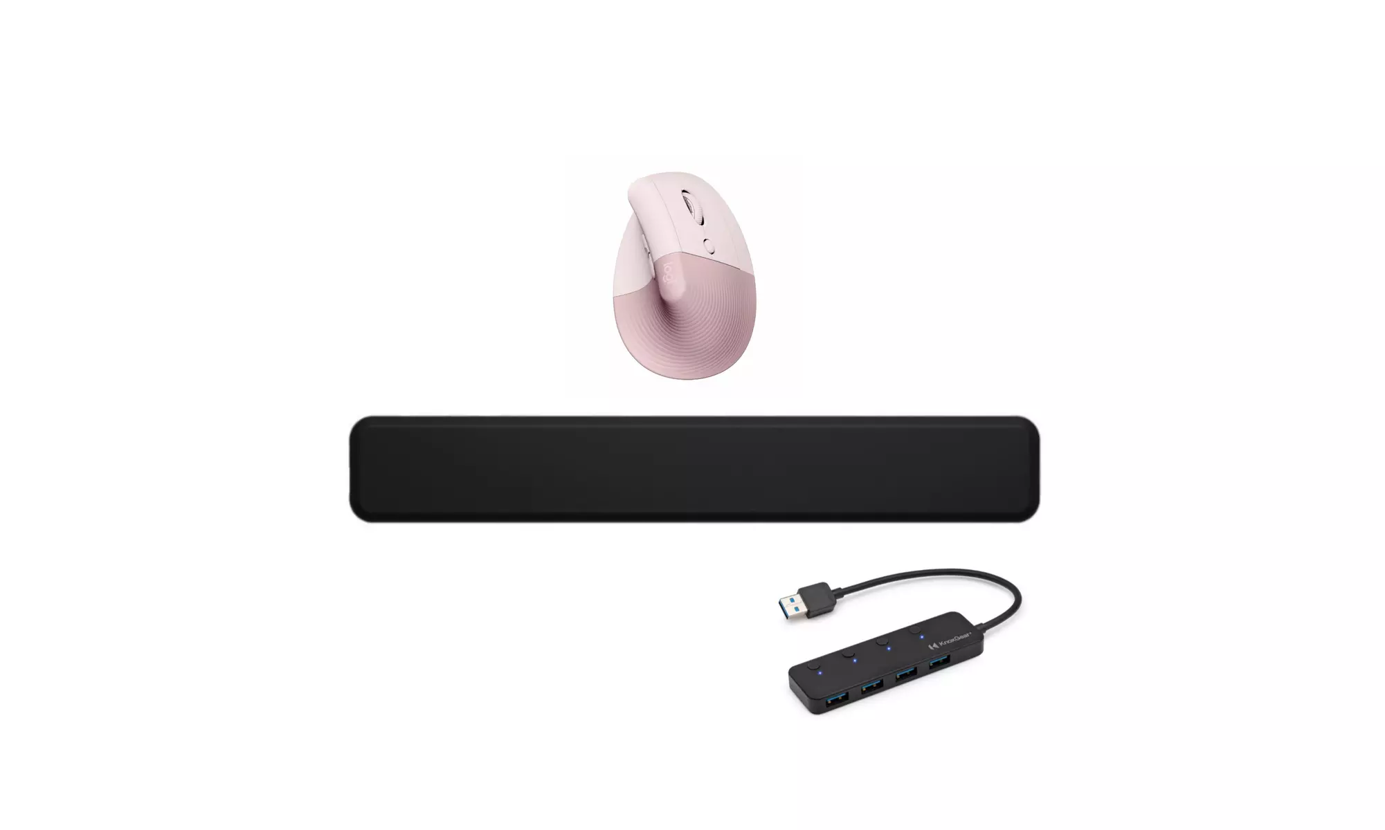 Logitech - Lift Vertical Wireless Ergonomic Mouse (Rose) Bundle with Accessories - Primary Image