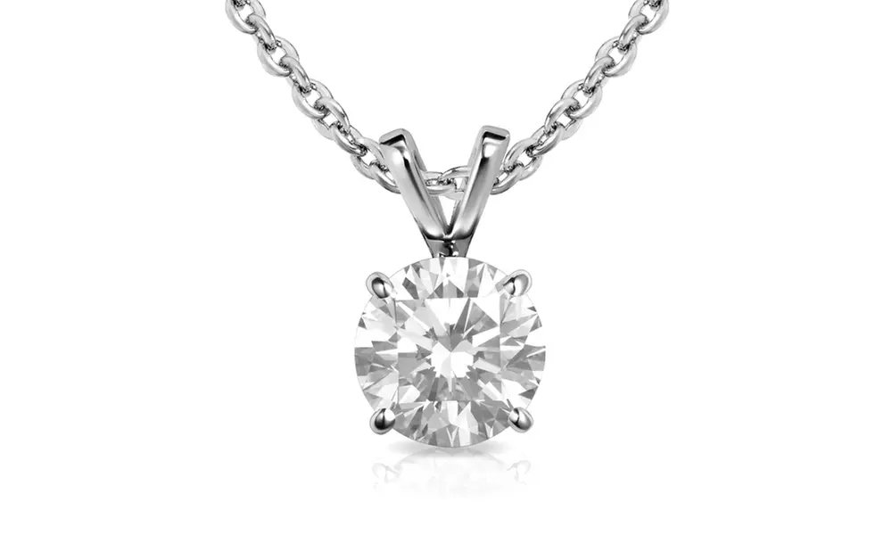 Sterling Silver Round-cut Gemstone Birthstone Necklaces With a Gift Box