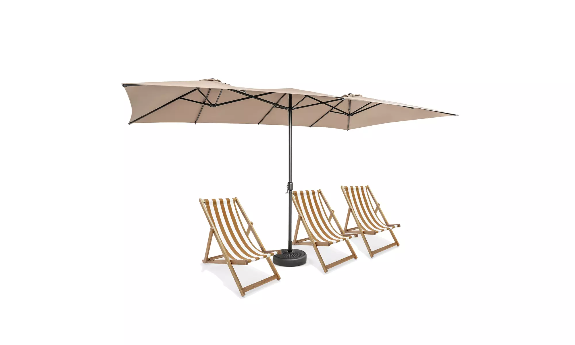Costway 15FT Double-Sided Patio Market Umbrella Large Crank Handle Vented