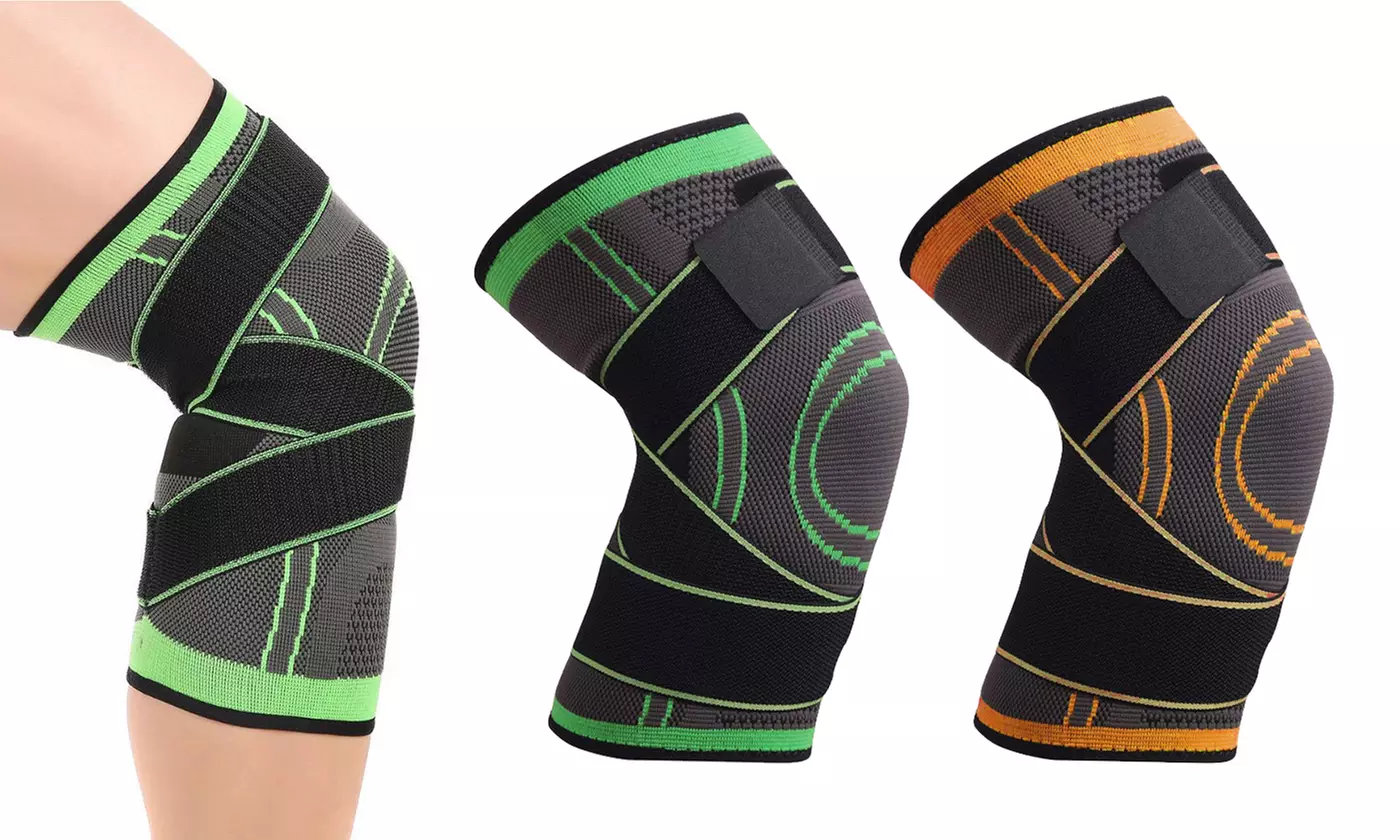 2Pcs Compression Knee Sleeve Strap Support Brace for Sports Joint Pain Relief - Primary Image