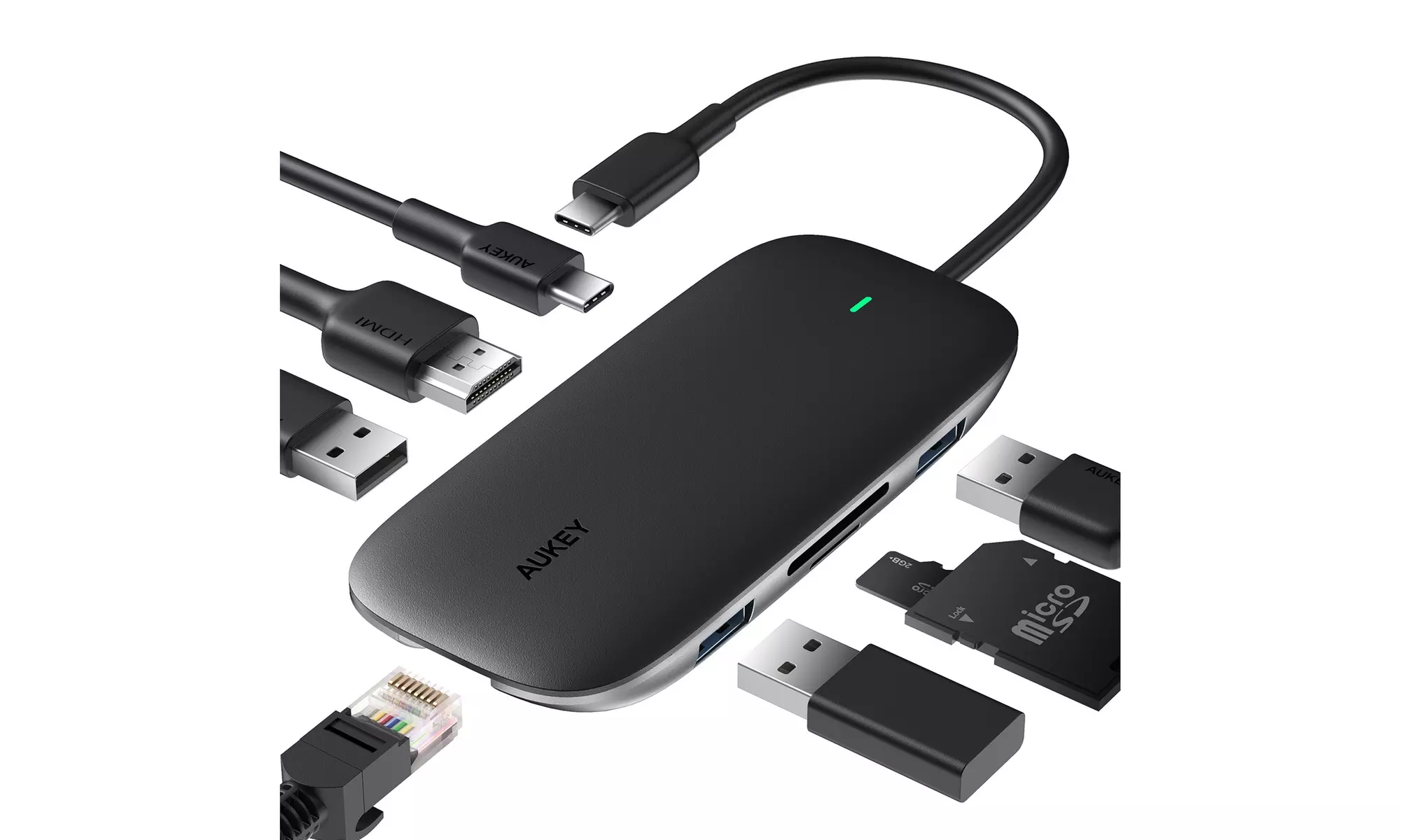 AUKEY CBC71 8 in 1 USB C Hub with Ethernet Port - Primary Image