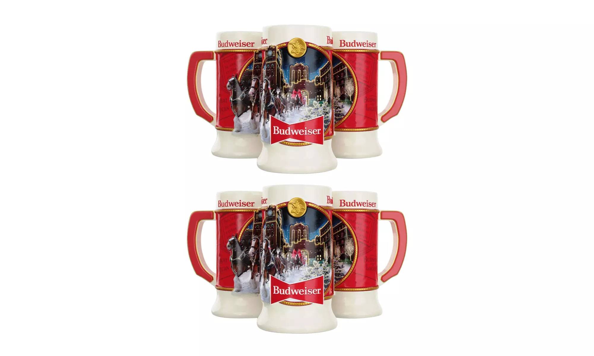 Budweiser 2020 41st Edition Clydesdale Holiday Stein Beer Mug (2-Pack) - Primary Image