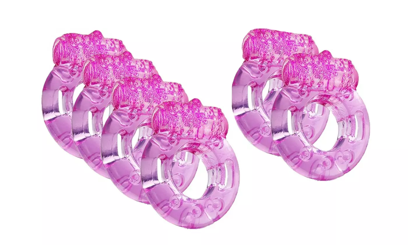 Vibrating Penis Ring Waterproof Super Stretchy Butterfly C Ring 4-8 Pack