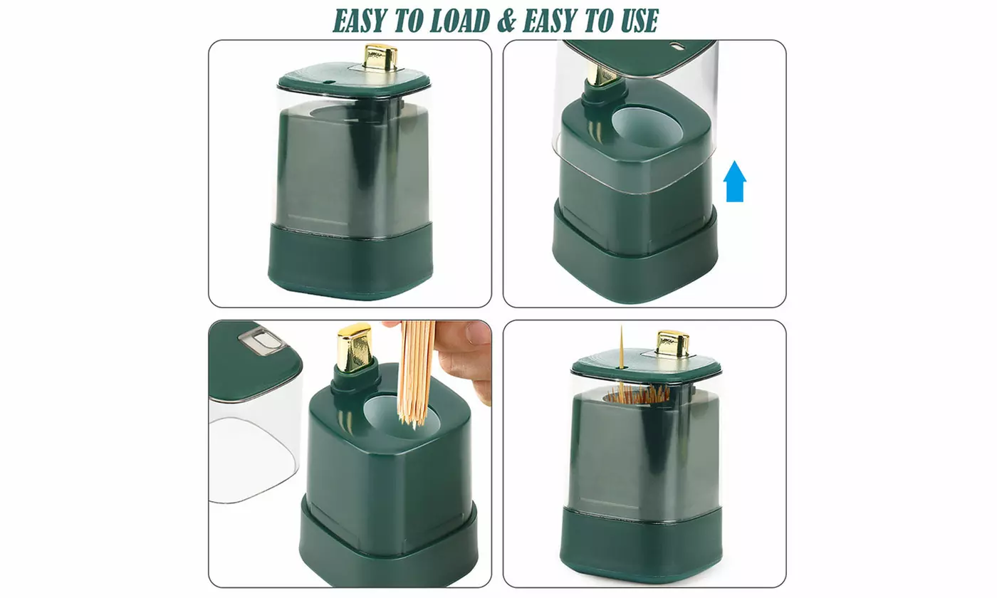 Automatic Pop-Up Toothpick Dispensers with 100 Toothpicks for Home Restaurant