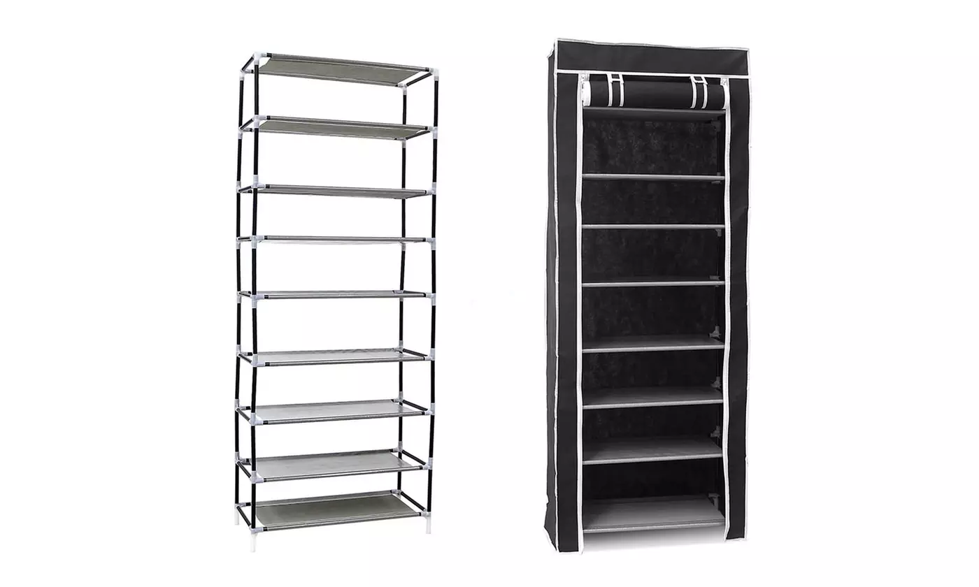iMounTEK 10-Tier Shoe Storage Rack with Dust Cover