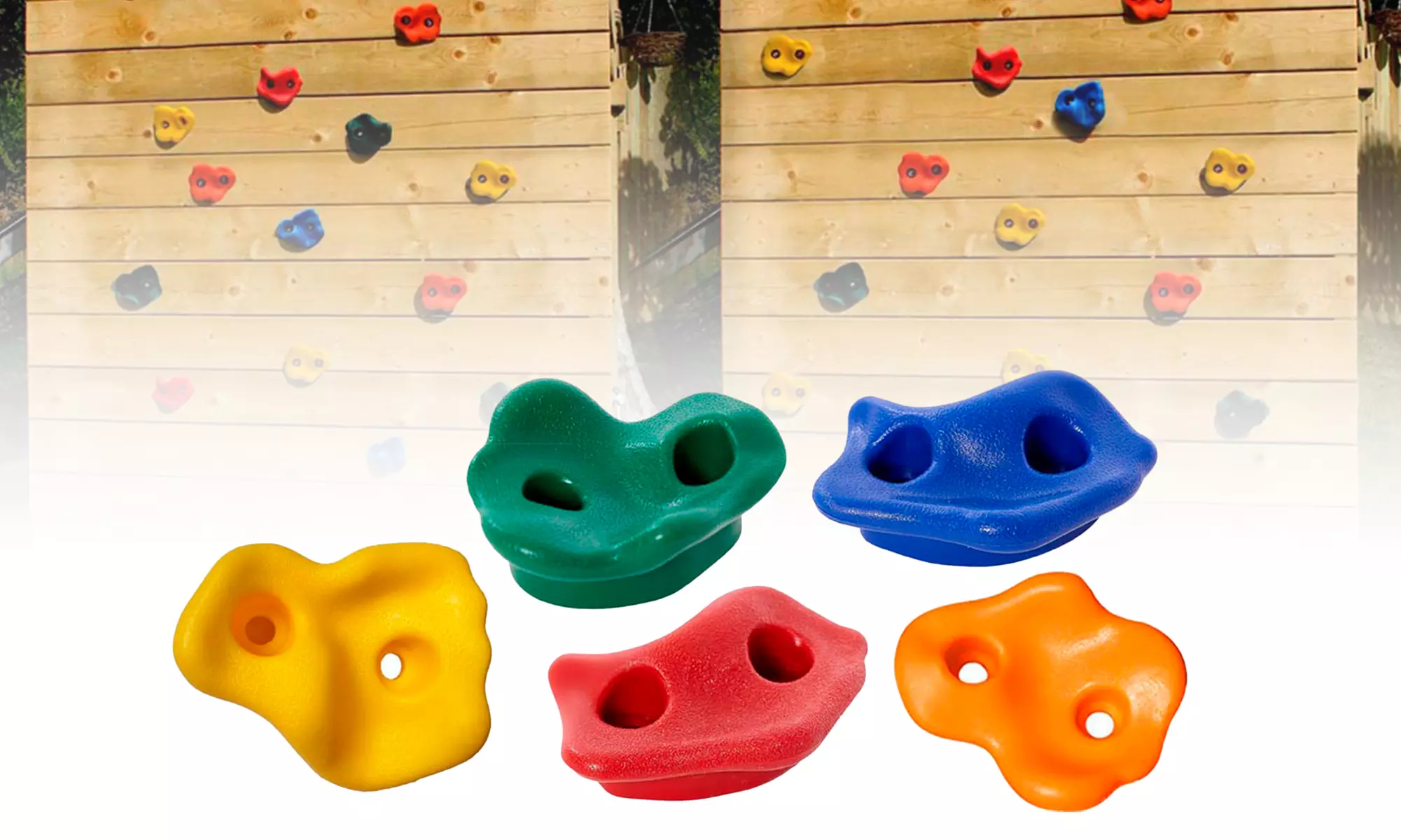 Rock Climbing Holds with Multi Colored Physical Training Sets for Climbing Wall - Primary Image