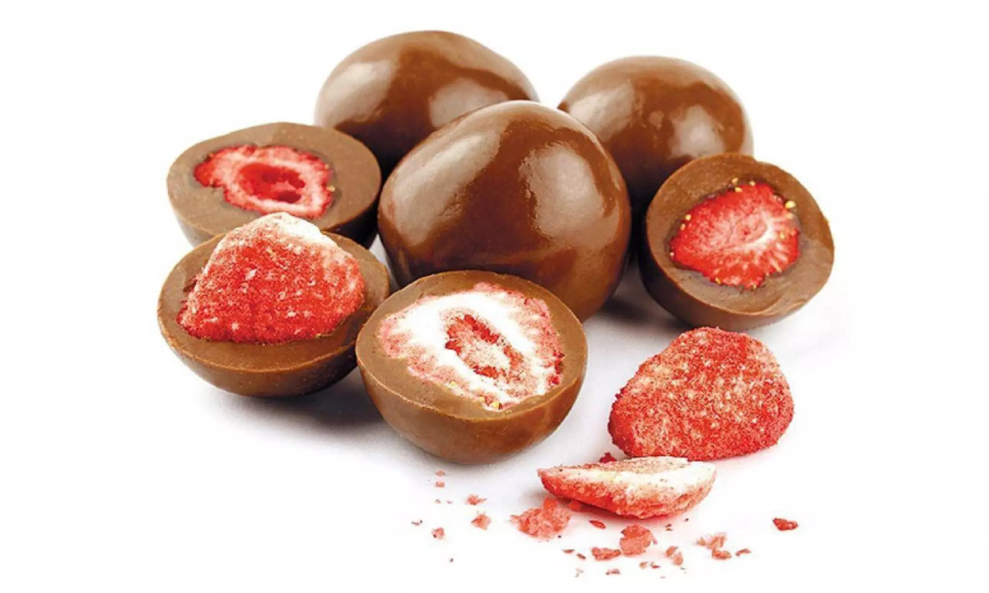 Belgian Milk Chocolate Covered Freeze Dried Strawberries Gift Boxed & Card - Primary Image