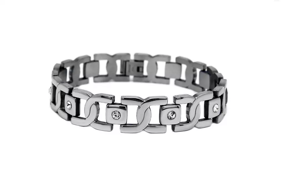 Men's Stainless Steel Cubic Zirconia Bracelets - Primary Image