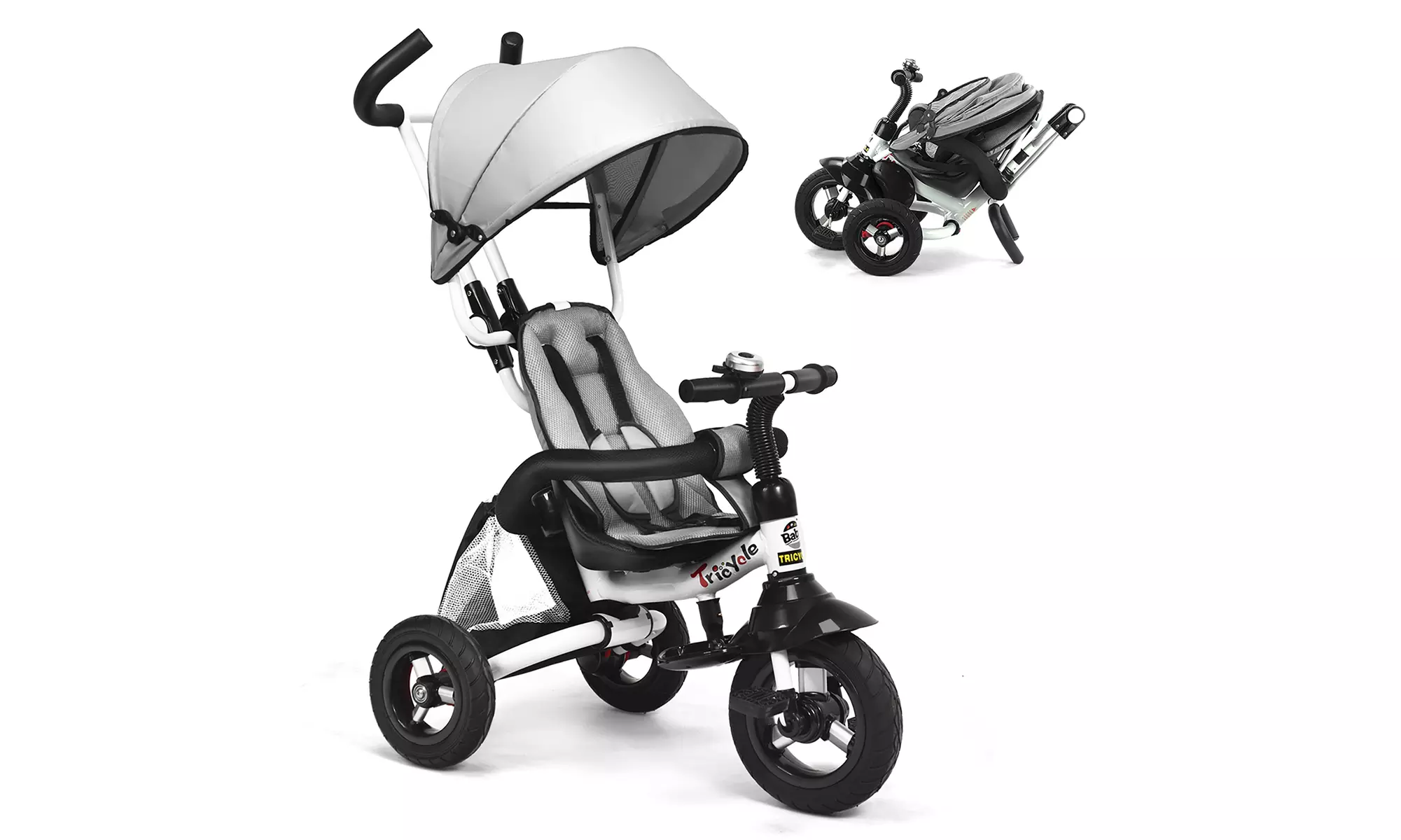 Costway 6-in-1 Baby Foldable Stroller Tricyclew/Canopy Bag and Sponge Guardrail - Primary Image