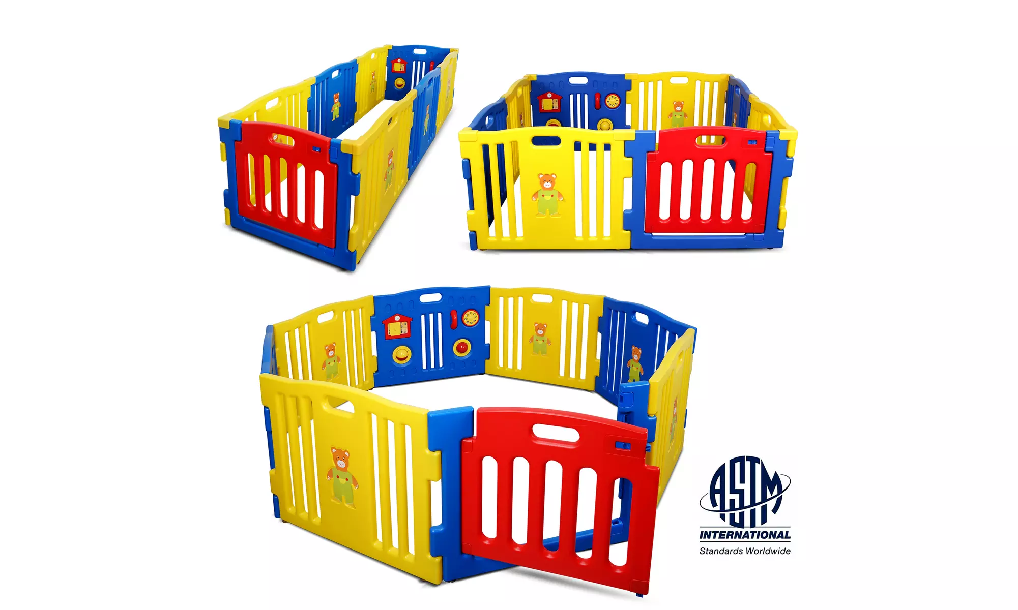 Kidzone Baby 8-Panel Playpen Safety Gate Play Center Home ASTM Certified - Primary Image