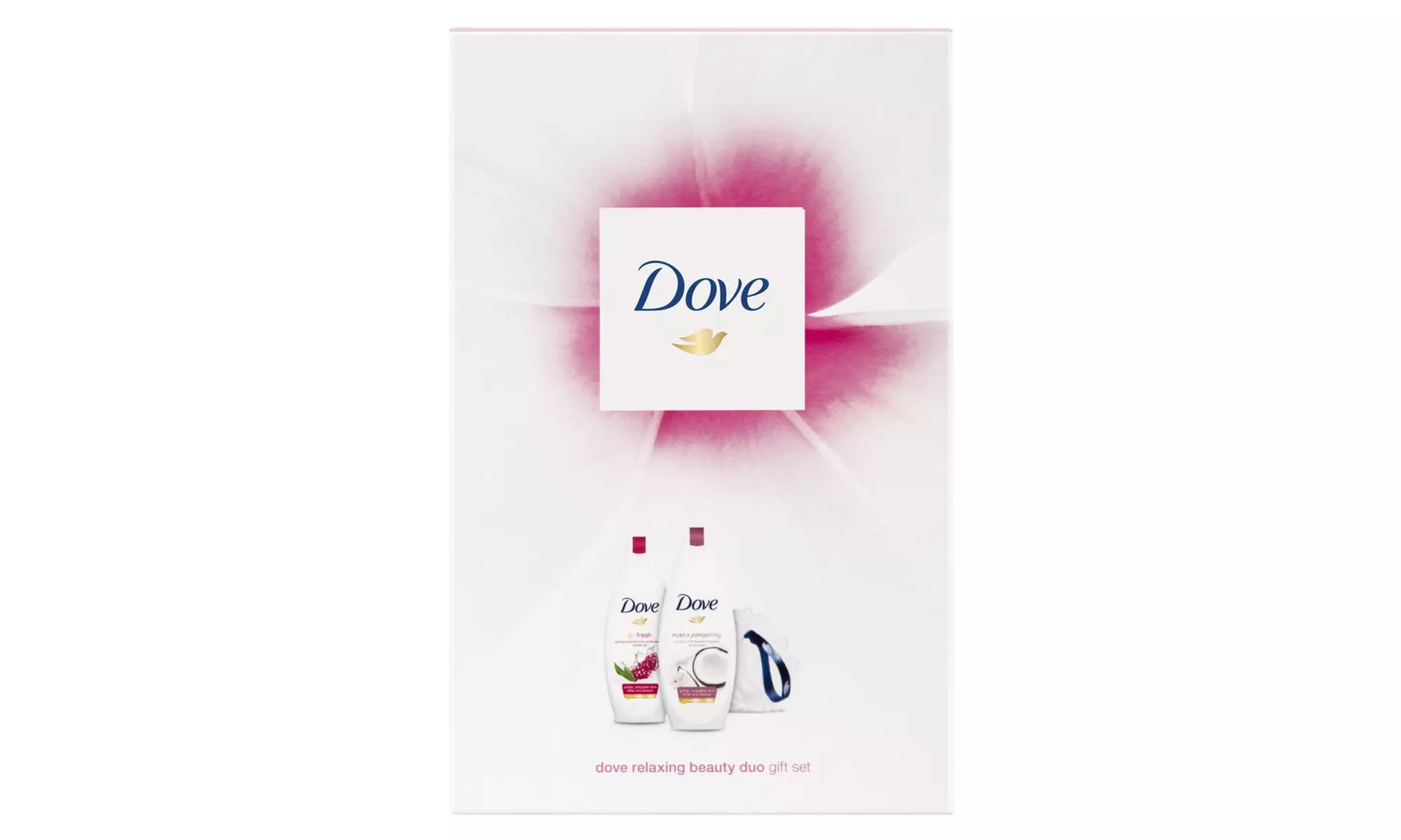 Dove Relaxing Beauty 3 Piece Womens Gift Set, Body Wash Plus Luxury Pouf - Second Medium