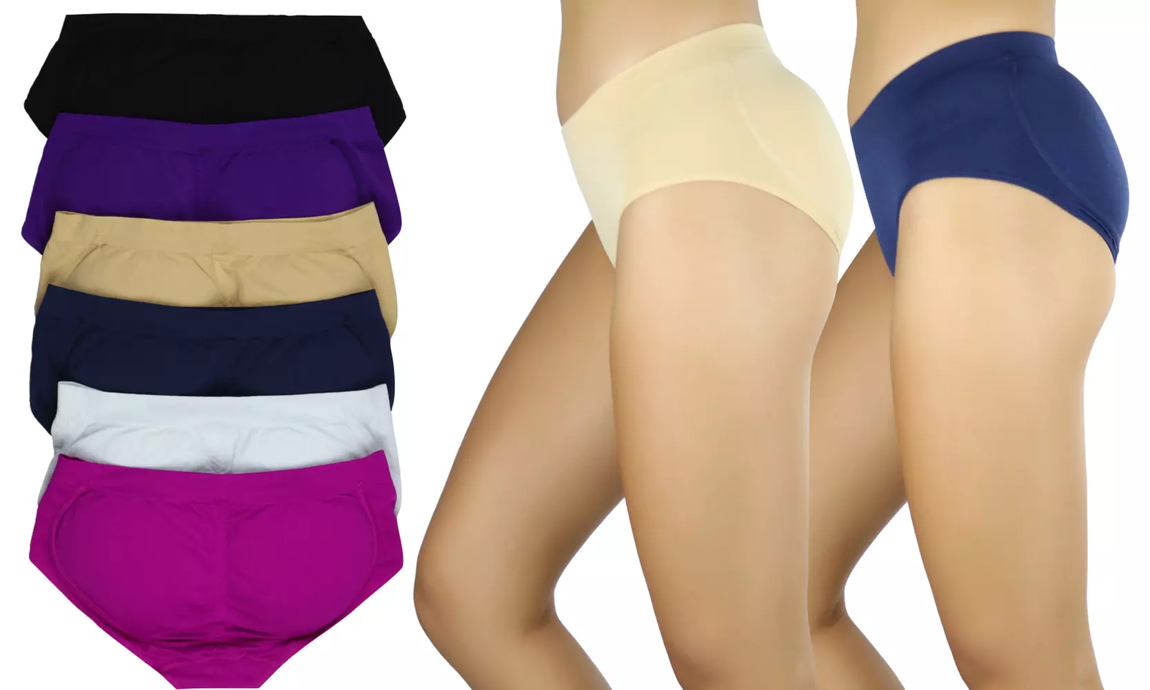  (6-Pack) Booty Boosting Enhancing Padded Brief Panties