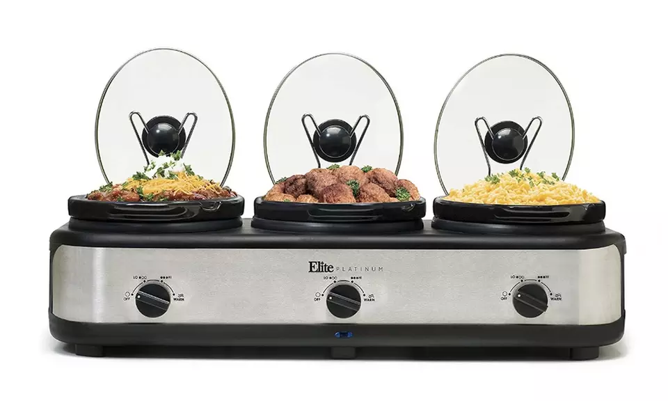 Elite Platinum EWMST-325 Triple Slow Cooker Buffet Server - Primary Image
