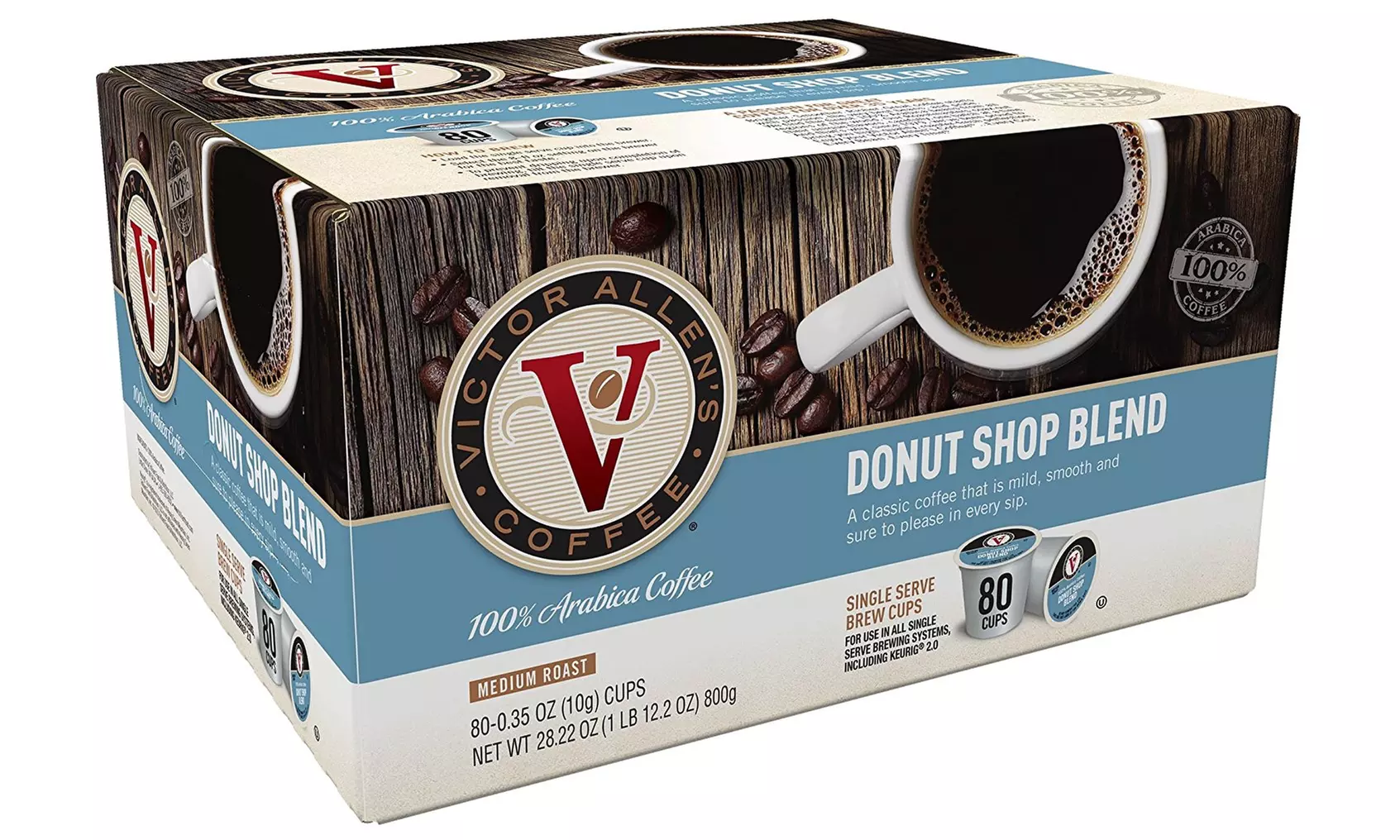 Victor Allen Coffee, Donut Shop Single Serve K-cup, 80 Count - Primary Image